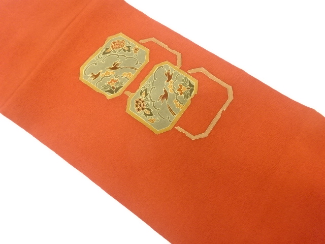 JAPANESE NAGOYA OBI / EMBROIDERY / CHIRIMEN / SHIKISHI PATTERN